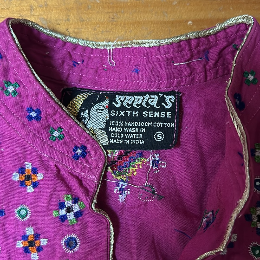 VTG 70s hippie Indian dress - Picture 2 of 10